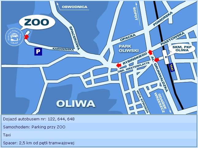 Dojazd do ZOO ze stacji GdaDsk-Oliwa